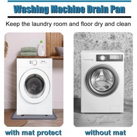 [No Hole Design Washer Pan] Non-Slip Silicone Washing Machine Drip Tray | 27x27 Inch Waterproof Washer Drain Pan, Anti-Vibration Floor Protector for Dryer and Washer, Easy Clean Leak Mat with No Hole Design, Nonslip Tray, Seamless Design, Flexible Mat, Washer Pan, Maintenance