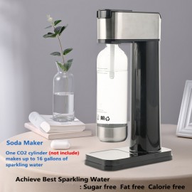[Heavy-Duty Soda Maker] Hilton Heavy-Duty Stainless Steel Sparkling Water & Soda Maker | Non-Electric Carbonating Machine, Compatible with 1L PET Bottles & 60L CO2 Exchange Carbonators (Screw-in Compatible, for Home, Kitchen, Parties - CO2 Not Included)