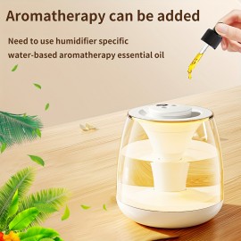 3L Dual Spray Humidifier with Silent Operation, Digital Display & Colorful Ambient Light - USB-Powered, 3-Liter Capacity, 2.6-4L Tank, 36V Operation, 21-30㎡ Coverage, Bedroom & Home Use, Humidifier For Bedroom, Modern Aesthetic, Touch Control