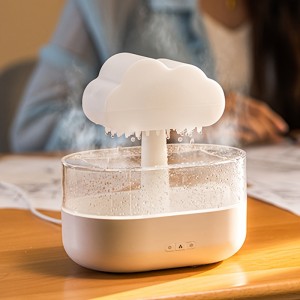 Simulated raindrop aroma diffuser machine colorful light rain mist essential oil diffuser USB desktop atmosphere rain cloud water drip humidifier