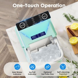 Ice Maker Machine - Produces 9 Bullet Ice Cubes In 6 Minutes Ice Machine, 26.5 Pounds Of Ice In 24 Hours Ice Maker Machine for Counter Top, Small Portable Self-cleaning Ice Maker Suitable for Homes, Kitchens, RVs, And Parties