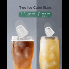 Table Top Ice Maker with Handle, Makes 20 Pounds of Ice in 24 Hours, 9 Ice Cubes in 7 Minutes, Self-Cleaning Portable Ice Maker with Basket and Scoop for Home/Kitchen/Camping/RV. (Black)