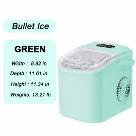 Saeoola Countertop Ice Maker Machine, Makes 9 Ice Cubes In 7 Minutes, Self-Cleaning Ice Maker With Ice Scoop And Basket, 2 Sizes Of Bullet Ice For Home, Kitchen, Camping, Party, RV. (BLACK)