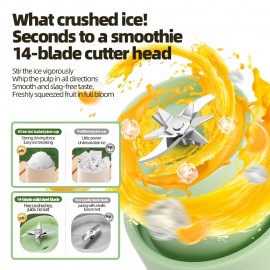 1200 milliliters capacity, universal for all seasons, large-capacity wireless portable juicer bucket, electric sports cup-style fresh fruit juicer, 10 sets of stainless steel blades, powerful motor, highly suitable for outdoor fresh juice extraction.