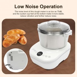 7L(7.3QT)Electric Dough Mixer with Ferment Function, Bread Maker Machine, Dough Maker Machine with 304 Stainless Steel Bowl, Microcomputer Timing, Household Flour Kneading Machine for Pizza Bread, Christmas Gift