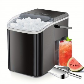 Ice Maker Machine - Produces 9 Bullet Ice Cubes In 6 Minutes Ice Machine, 26.5 Pounds Of Ice In 24 Hours Ice Maker Machine for Counter Top, Small Portable Self-cleaning Ice Maker Suitable for Homes, Kitchens, RVs, And Parties