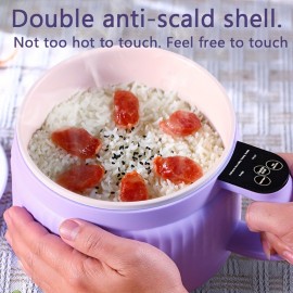 1.6L Electric Cooking Pot & Electric Hot Pot | Multifunctional Electric Stew Pot & Electric Frying Pan | US Plug | Timer Function Available | Intelligent Heat Preservation | Suitable for 1 - 3 People | Portable for Kitchen, Dormitory and Office Use