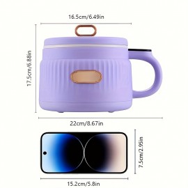 1.6L Electric Cooking Pot & Electric Hot Pot | Multifunctional Electric Stew Pot & Electric Frying Pan | US Plug | Timer Function Available | Intelligent Heat Preservation | Suitable for 1 - 3 People | Portable for Kitchen, Dormitory and Office Use