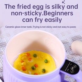 1.6L Electric Cooking Pot & Electric Hot Pot | Multifunctional Electric Stew Pot & Electric Frying Pan | US Plug | Timer Function Available | Intelligent Heat Preservation | Suitable for 1 - 3 People | Portable for Kitchen, Dormitory and Office Use