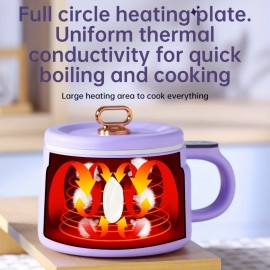 1.6L Electric Cooking Pot & Electric Hot Pot | Multifunctional Electric Stew Pot & Electric Frying Pan | US Plug | Timer Function Available | Intelligent Heat Preservation | Suitable for 1 - 3 People | Portable for Kitchen, Dormitory and Office Use