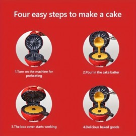 [1pc Mini Waffle Maker] 1pc Multifunctional Mini Waffle Maker | Non-Stick Coating, Quick Heating for Cakes, Bread and Breakfast | Essential Christmas Gift for Home