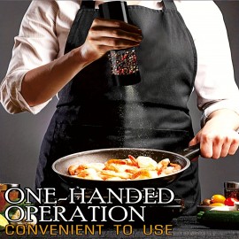 Foqucy-[2-pack] Black electric pepper grinder, power LED display, 4.06oz large capacity, 6-level coarse and fine adjustment, one-handed operation, durable and high-value pepper grinder, suitable for home, kitchen, party, restaurant, barbecue