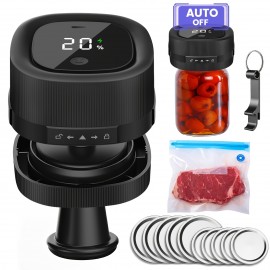 Mason Jar Vacuum Sealer with Vacuum Bags, Suitable for Wide and Regular Mouth Mason Jars, for Storing Dry Goods, Includes 5 Wide and 5 Regular Mouth Mason Lids