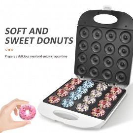 16-Cavity Donut Maker Machine - Double-Sided, 110V, No Battery Needed, Perfect for Breakfast Sandwiches, Cakes, and Desserts, Kitchen Appliance with Easy-Use Controls, Donut Making Machine, Dessert Preparation, Modern Kitchenware, Durable Plastic Body