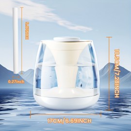 101.44oz Large Capacity Humidifier with Dual Nozzle Mist, Silent Operation, Digital Humidity Display, 7-Color Night Light, Overflow Protection, USB-Powered, for Home, Office, Humidifier For Home, Office Humidification, Modern Humidifier