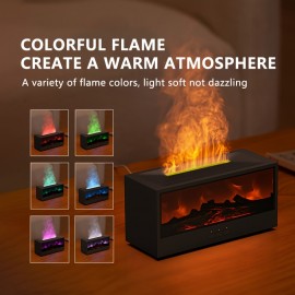 A Vintage Fireplace Flame Aromatherapy Machine, 3D Simulated Charcoal Fireplace Humidifier, USB Powered, Suitable for Bedrooms, Homes, And Offices - Lasting Ambient Lighting, Innovative Ice And Fire Effect, Perfect for Holiday And Christmas Gifts.