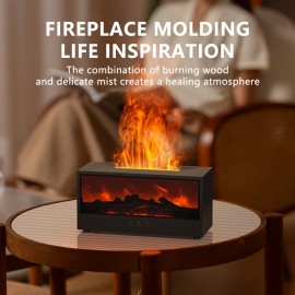 A Vintage Fireplace Flame Aromatherapy Machine, 3D Simulated Charcoal Fireplace Humidifier, USB Powered, Suitable for Bedrooms, Homes, And Offices - Lasting Ambient Lighting, Innovative Ice And Fire Effect, Perfect for Holiday And Christmas Gifts.