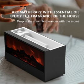 A Vintage Fireplace Flame Aromatherapy Machine, 3D Simulated Charcoal Fireplace Humidifier, USB Powered, Suitable for Bedrooms, Homes, And Offices - Lasting Ambient Lighting, Innovative Ice And Fire Effect, Perfect for Holiday And Christmas Gifts.