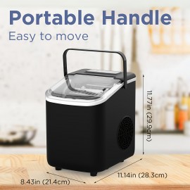Countertop Ice Maker, Portable Ice Maker, Makes 6 Bullet-shaped Ice Cubes Within 9 Minutes, with Self-cleaning Function And Can Produce 24 Pounds Of Ice In 26.5 Hours. It Comes with A Handle, A Basket And A Spoon, And Is Suitable for Home, Kitchen