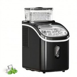 Countertop Ice Maker with Self-Cleaning, 35Lbs/ Day, 16pcs/ 5Mins, Portable Ice Maker Machine with Removable Water Tank, 24Hrs Timer for Home, Office, Party, Black, Party Ice Supply, Home Ice Machine, Spacesaving Machine, Compact Design