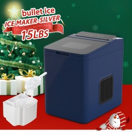 Ice Maker Countertop, 9 Cubes Ready In 7 Mins, 20lbs In 24Hrs, 2 Sizes Of Bullet Ice, Self-Cleaning Ice Machine With Ice Scoop And Basket For Home Kitchen