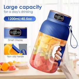 1500ml Large Capacity Portable Juicer with USB Charging, One-Touch Operation & Auto Cleaning - Heavy-Duty ABS Construction, 32000 RPM Motor, 1-Liter Capacity, Juicer For Home Use, Fruit & Vegetable Extractor, Compact Design, Durable Plastic