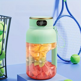 1500ml Large Capacity Portable Juicer with USB Charging, One-Touch Operation & Auto Cleaning - Heavy-Duty ABS Construction, 32000 RPM Motor, 1-Liter Capacity, Juicer For Home Use, Fruit & Vegetable Extractor, Compact Design, Durable Plastic